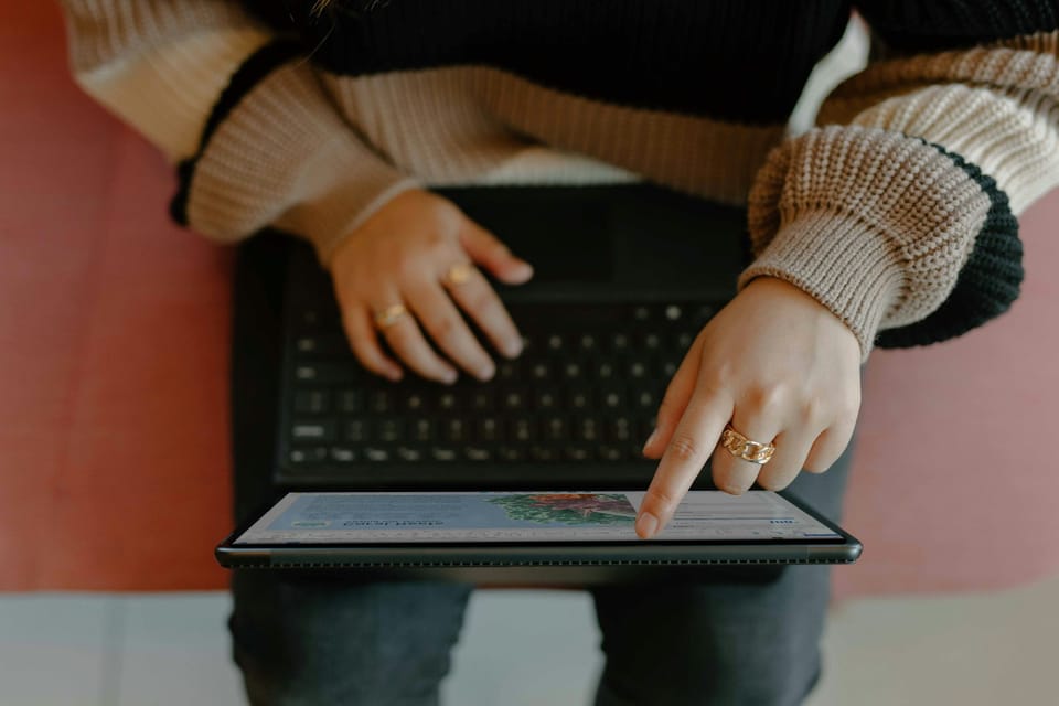 Person typing on a laptop